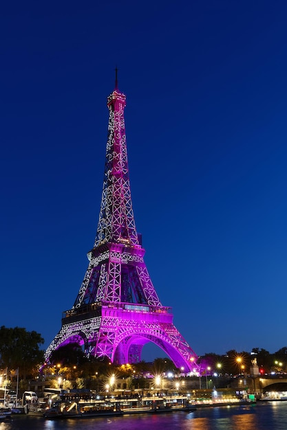 For the launch of the annual breast cancer campaign the Eiffel Tower worldwide known monument