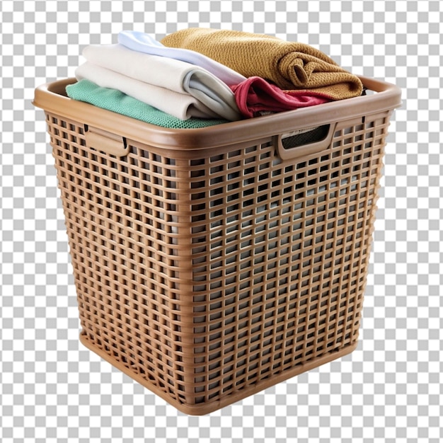 Laundry basket clean clothes cleaning chores house Isolated on white background