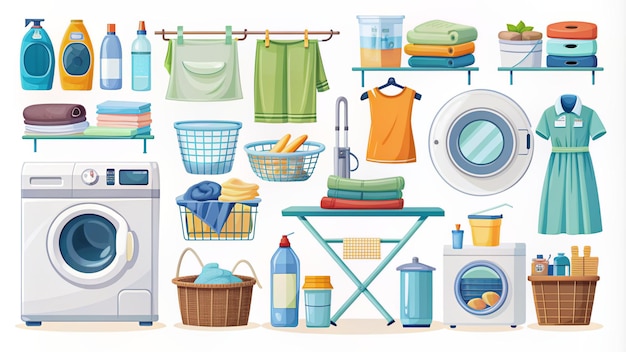 Photo laundry illustration pack