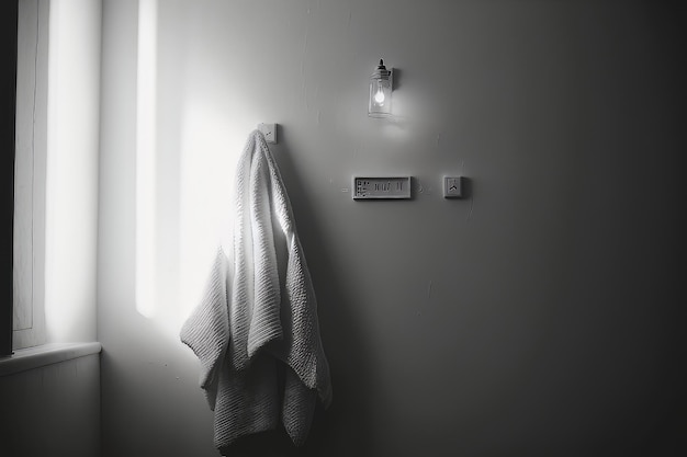 Laundry white towel in bathroom Illustration AI Generative