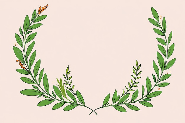 Photo laurel wreath floral wreath branch and leaves vector illustration