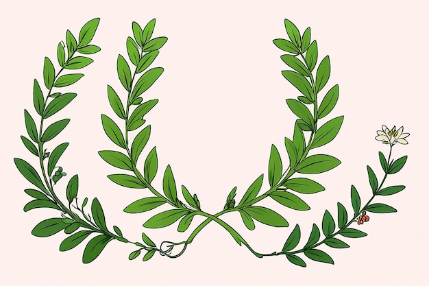 Photo laurel wreath floral wreath branch and leaves vector illustration