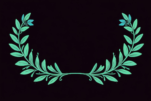 Photo laurel wreath floral wreath branch and leaves vector illustration