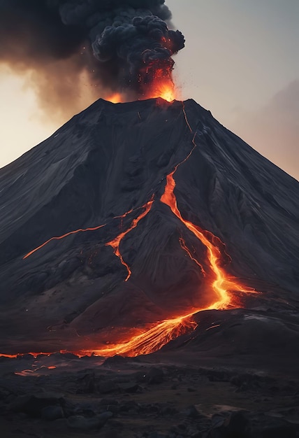 Photo lava flow in the sky