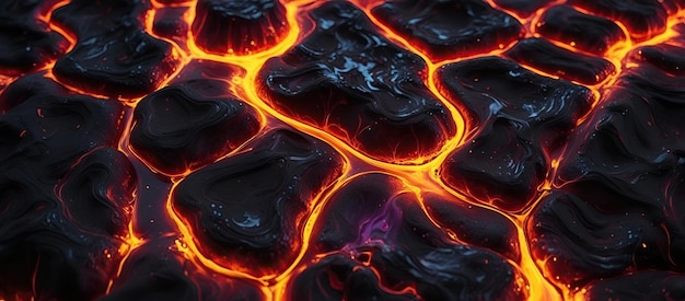 Photo lava hot flow flame texture liquid black red inferno background