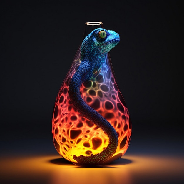 lava lamp with intricate patterns on its skin AI generative