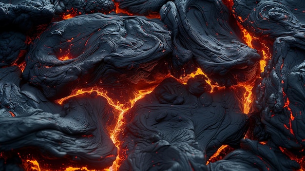 Lava texture background with rock and magma