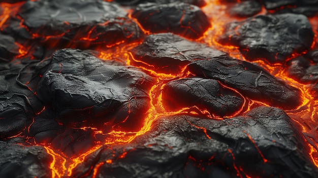 Lava texture background with rock and magma