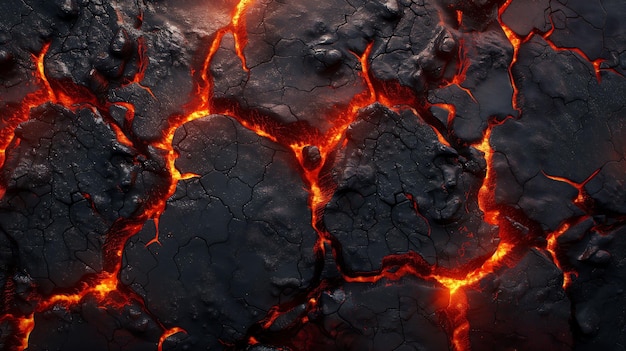 Lava texture background with rock and magma