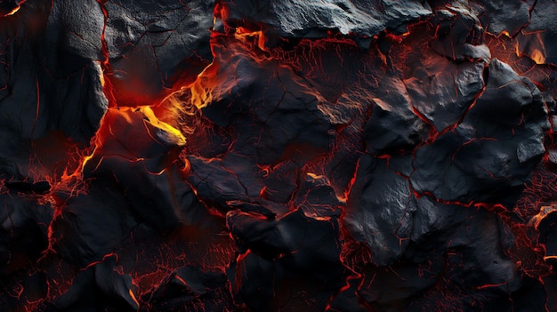 Lava texture background with rock and magma