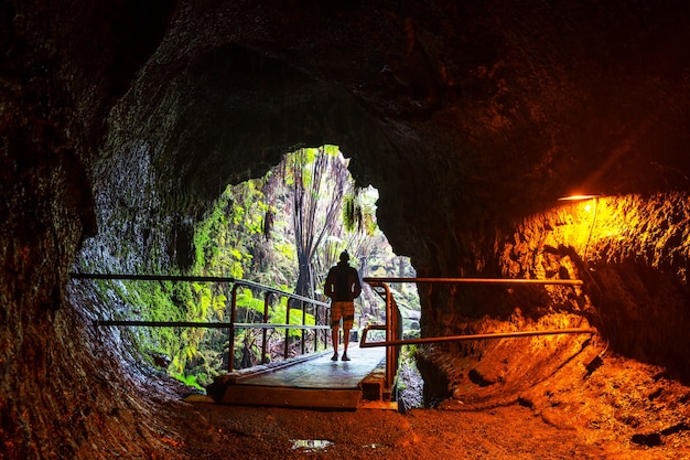 Lava tube on Big island Hawaii, USA