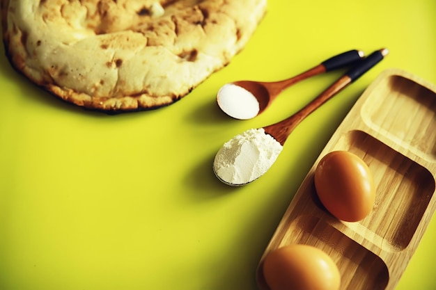 Lavash from whole grain durum flour Handmade fresh pastries Flour product Bread flour and ingredients