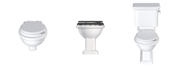 Lavatory pan isolated on a white background bidet 3D illustration and CG render