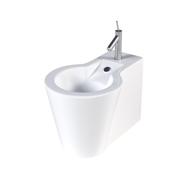 Lavatory pan isolated on a white background bidet 3D illustration and CG render