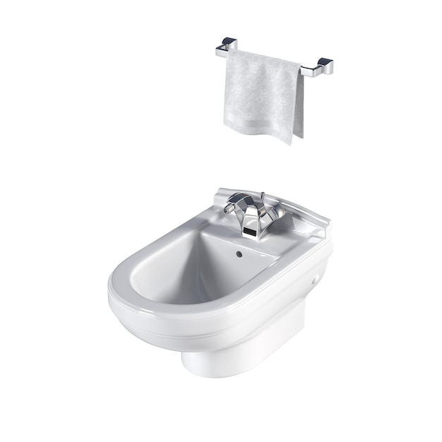 Lavatory pan isolated on a white background bidet 3D illustration and CG render