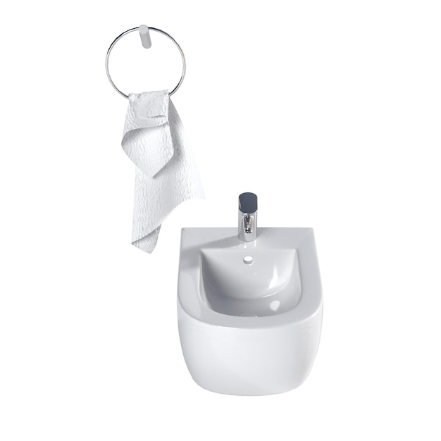 Lavatory pan isolated on a white background bidet 3D illustration and CG render