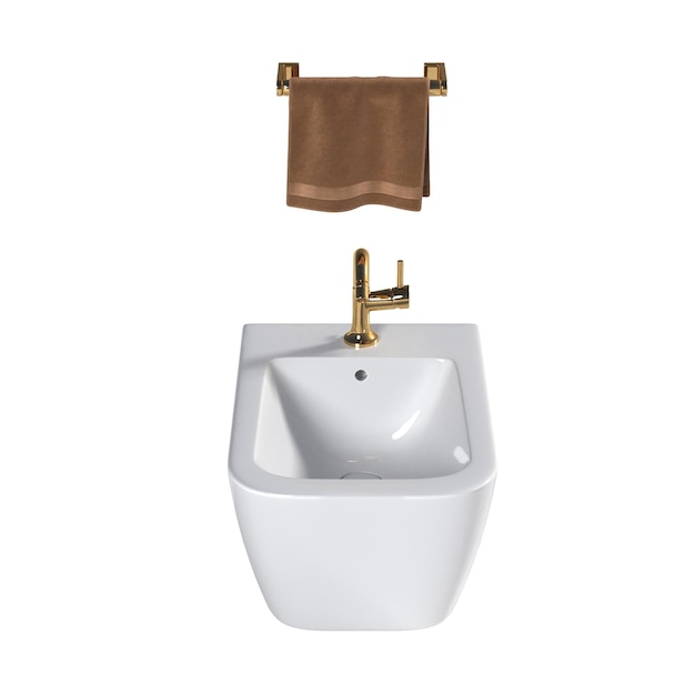 Lavatory pan isolated on a white background bidet 3D illustration and CG render