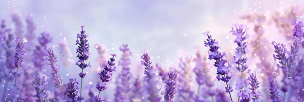 Lavender Banner Lavandula Flower for Spa Header with Aroma Essential Oil