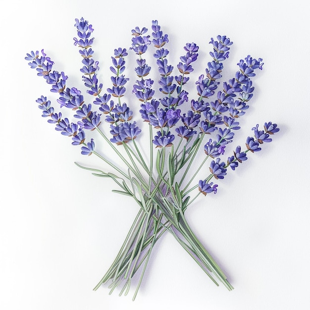 Lavender bouquet in serene palette isolated on white background