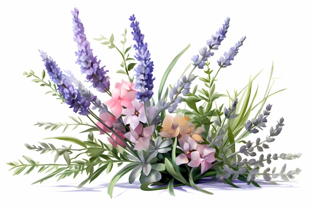 lavender bouquet on a white background