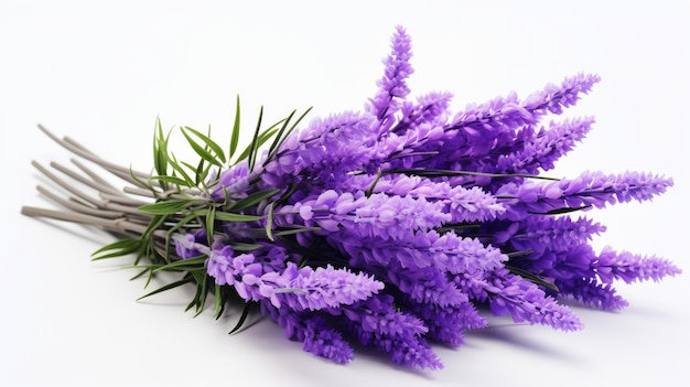 Lavender Bouquet on White Background