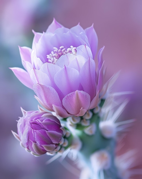 Lavender Cactus Flower in Soft Focus