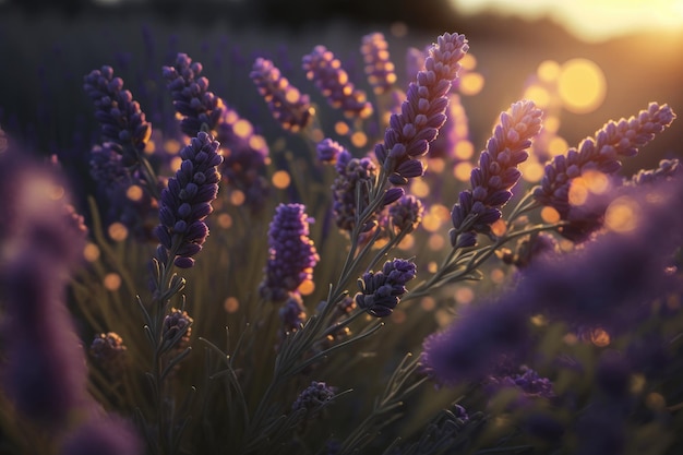 Lavender field Illustration AI Generative