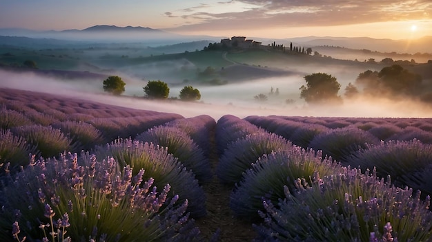 lavender field landscape Summer sunset Nature photography aerial view