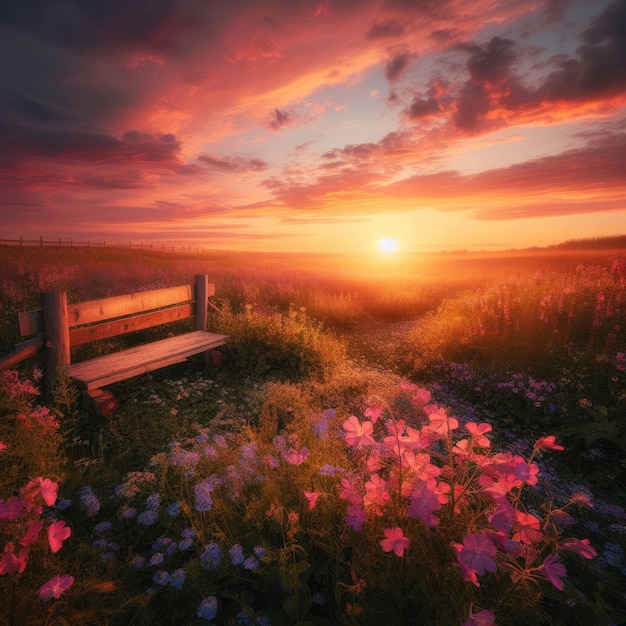 lavender field at sunset