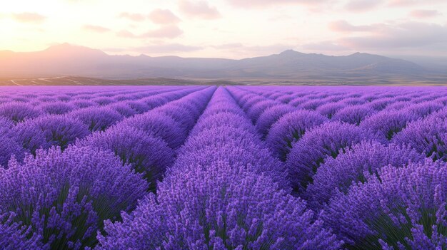 Lavender Field at Sunset