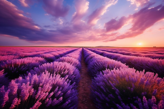 Lavender fields in bloom