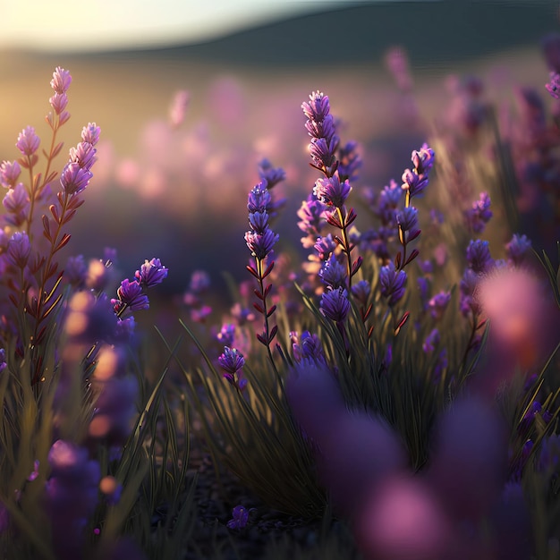 Lavender flower illustration. IA generative.