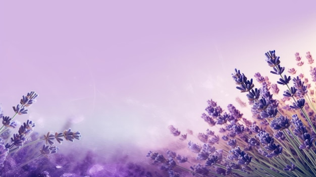 lavender flowers background with copy space