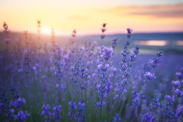 Lavender flowers closeup