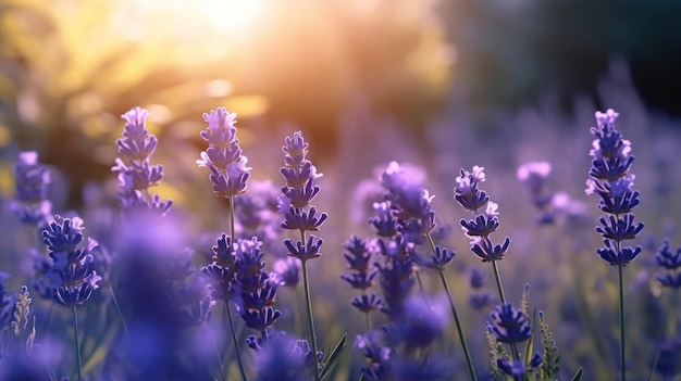 Lavender flowers in nature