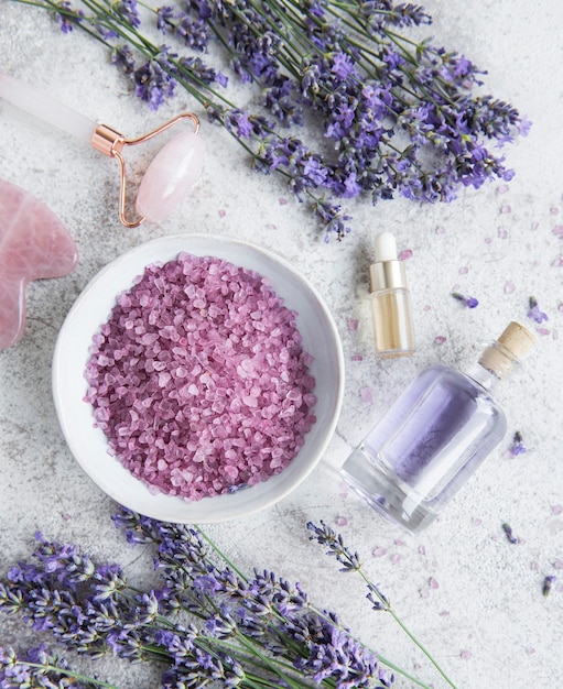 Lavender spa Essential oils sea salt