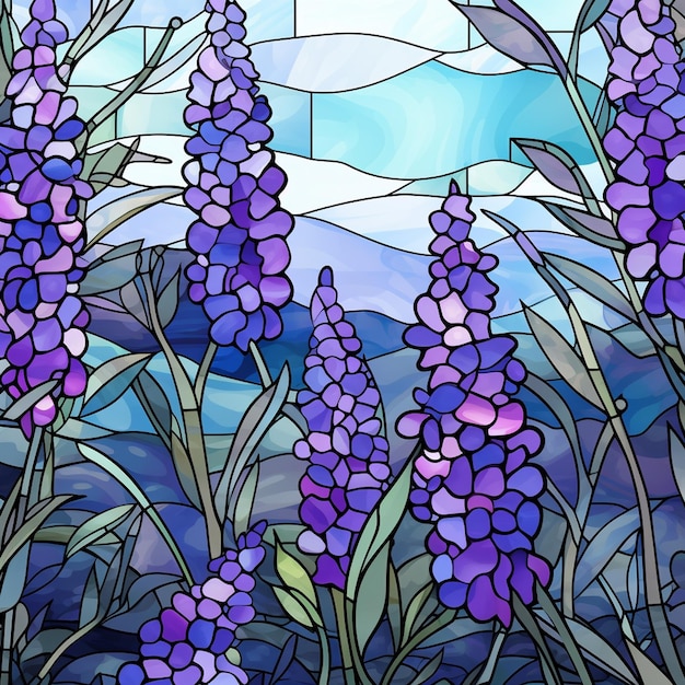 Lavender stained glass Background