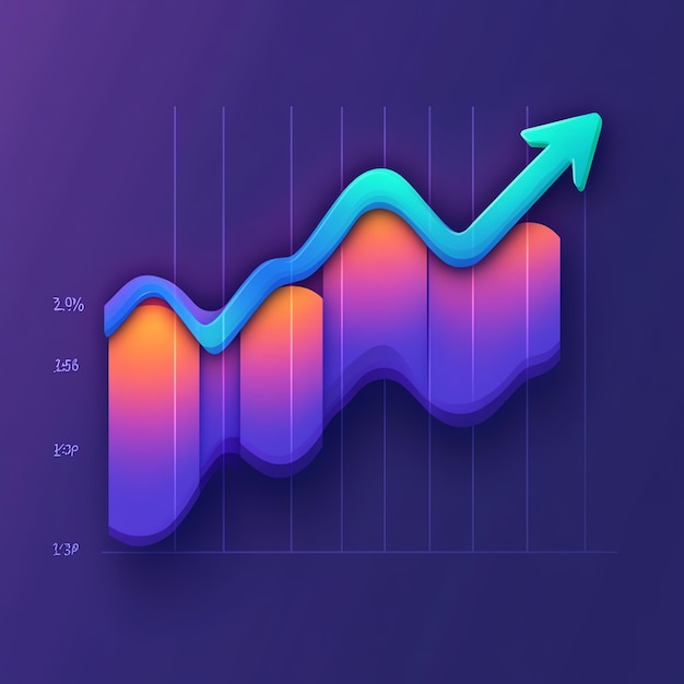 Photo lavender stock chart going up