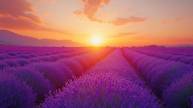 Lavender Sunset Landscape