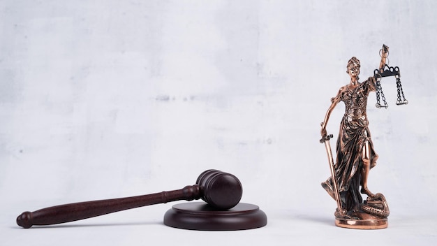 Law concept Gavel and lady justice