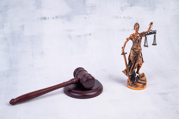 Law concept Gavel and lady justice