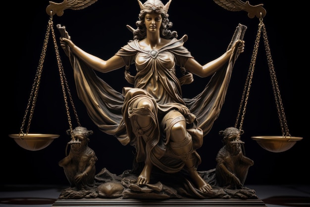 Law statue temis court Order greek Generate Ai