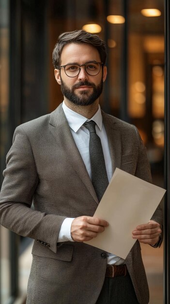 Photo a lawyer holding a legal document confident and authoritative