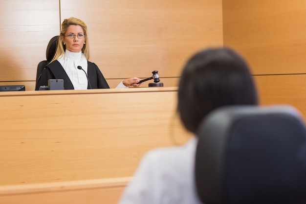 Lawyer listening to the judge