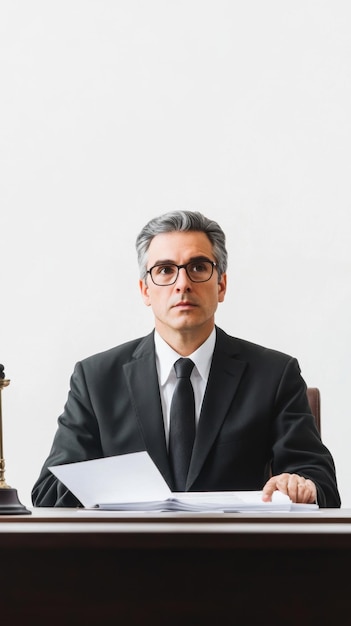 Photo lawyer presenting evidence in a courtroom