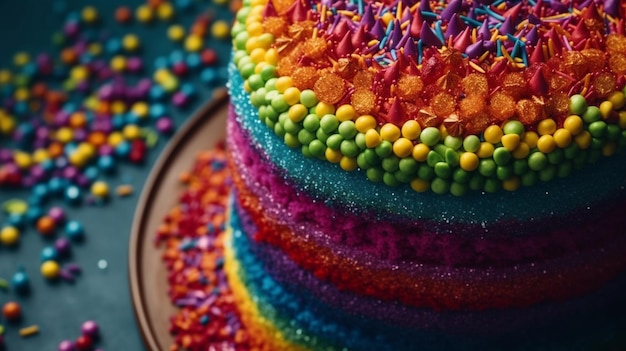 layer rainbow cake background