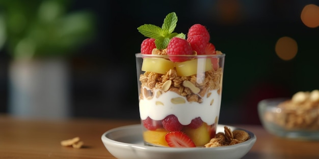 Layered Berry Yogurt Parfait with Granola