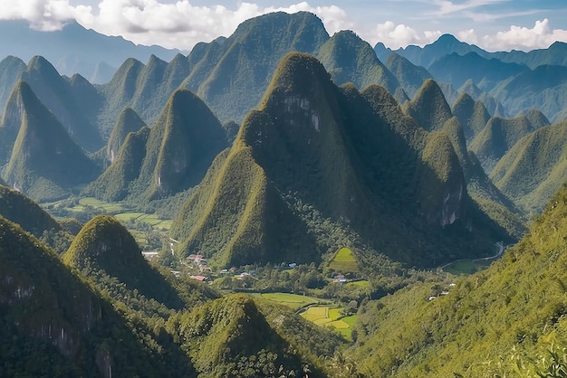 Layers of mountains in the Philippines