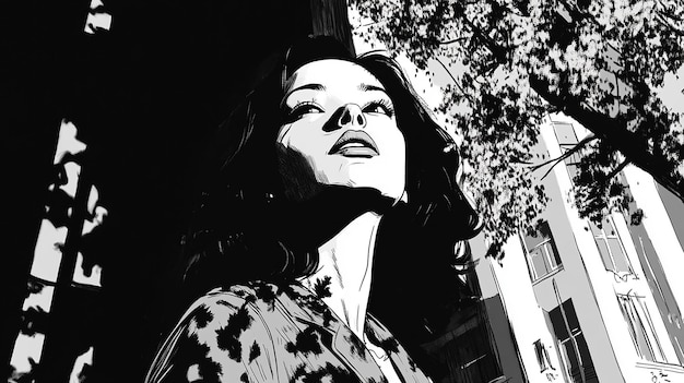 Photo layoff trend in comic style black and white