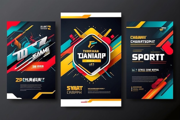 Photo layout poster template design for sport event tournament or championship